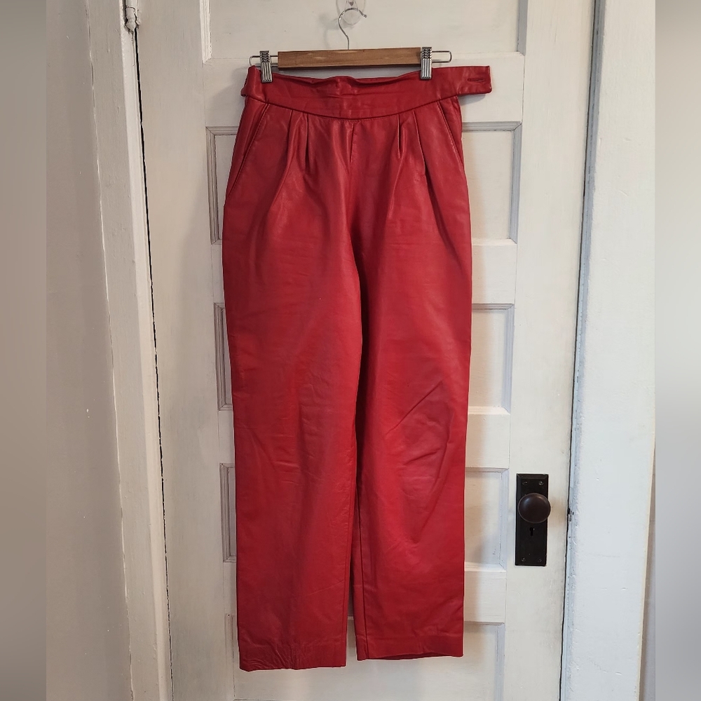 Vintage The Leather Ranch Red Genuine Leather Jacket, Size 3 - Picture 15 of 17